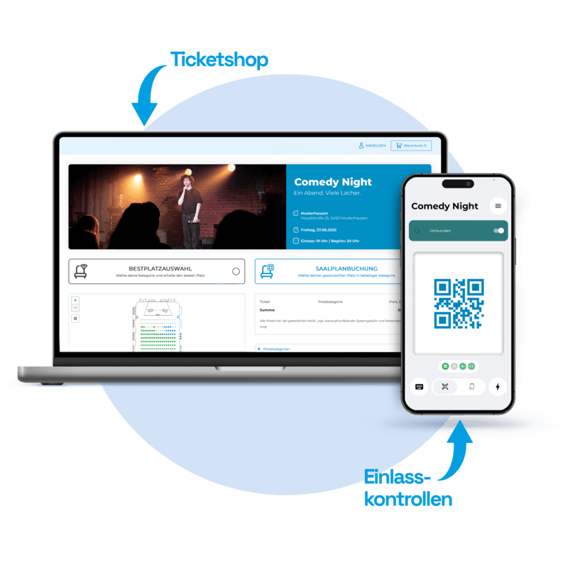 Benutzeroberfläche Event Ticketing System Desktop-Oberfläche und Scanner-App