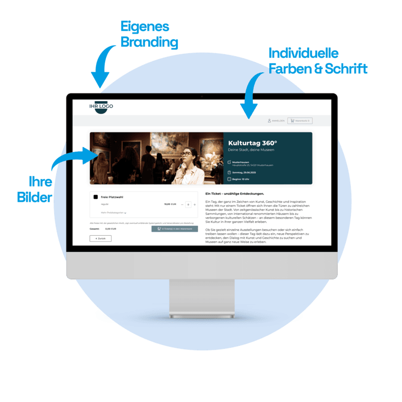 Funktion: Eigener Ticketshop Darstellung eines individuell konfigurierbaren Ticketshops